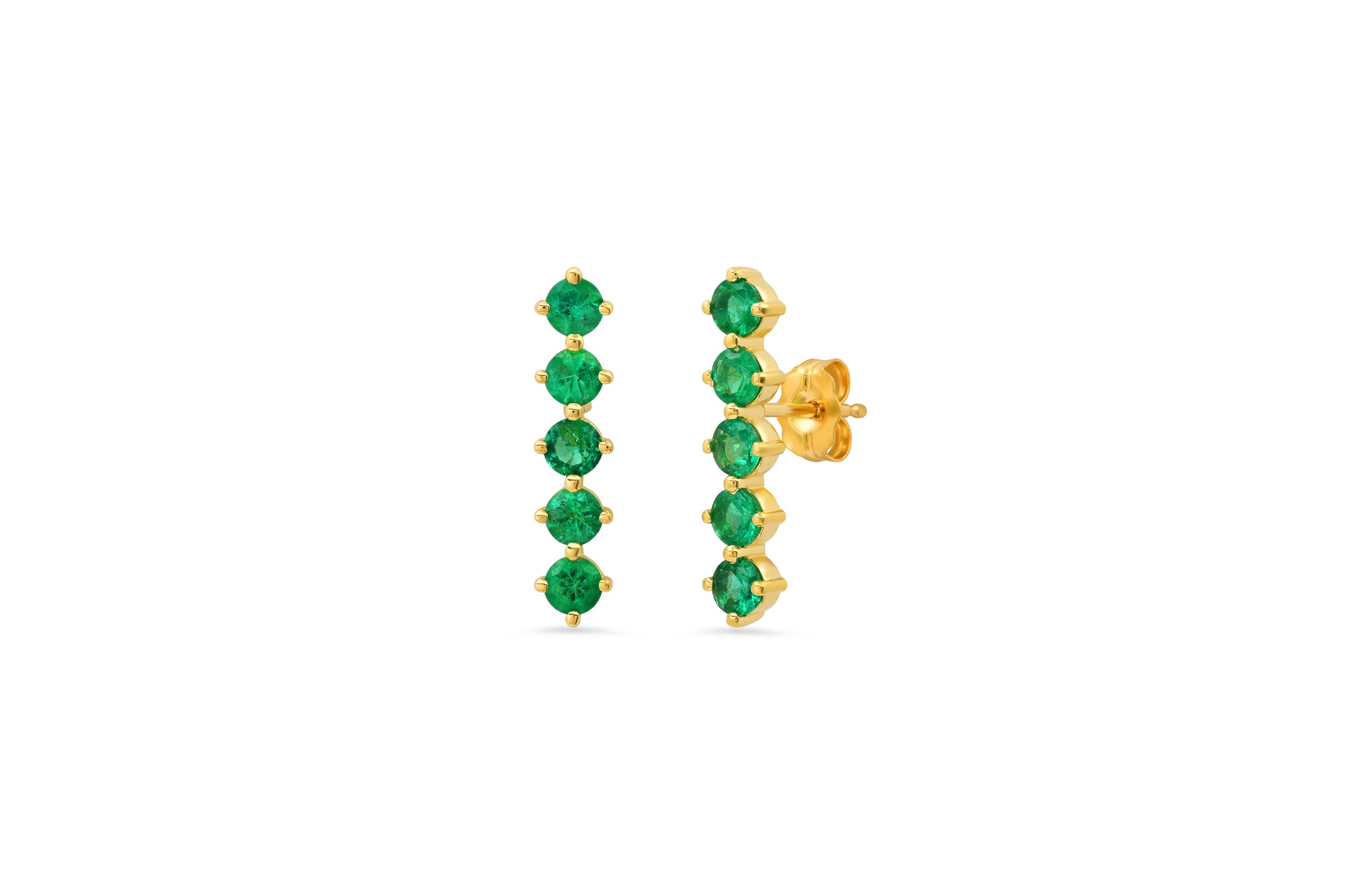 5 Emerald Stud Earrings