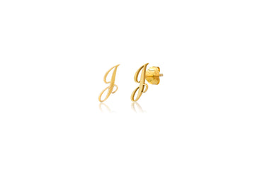 Mini Script initial Stud Earring