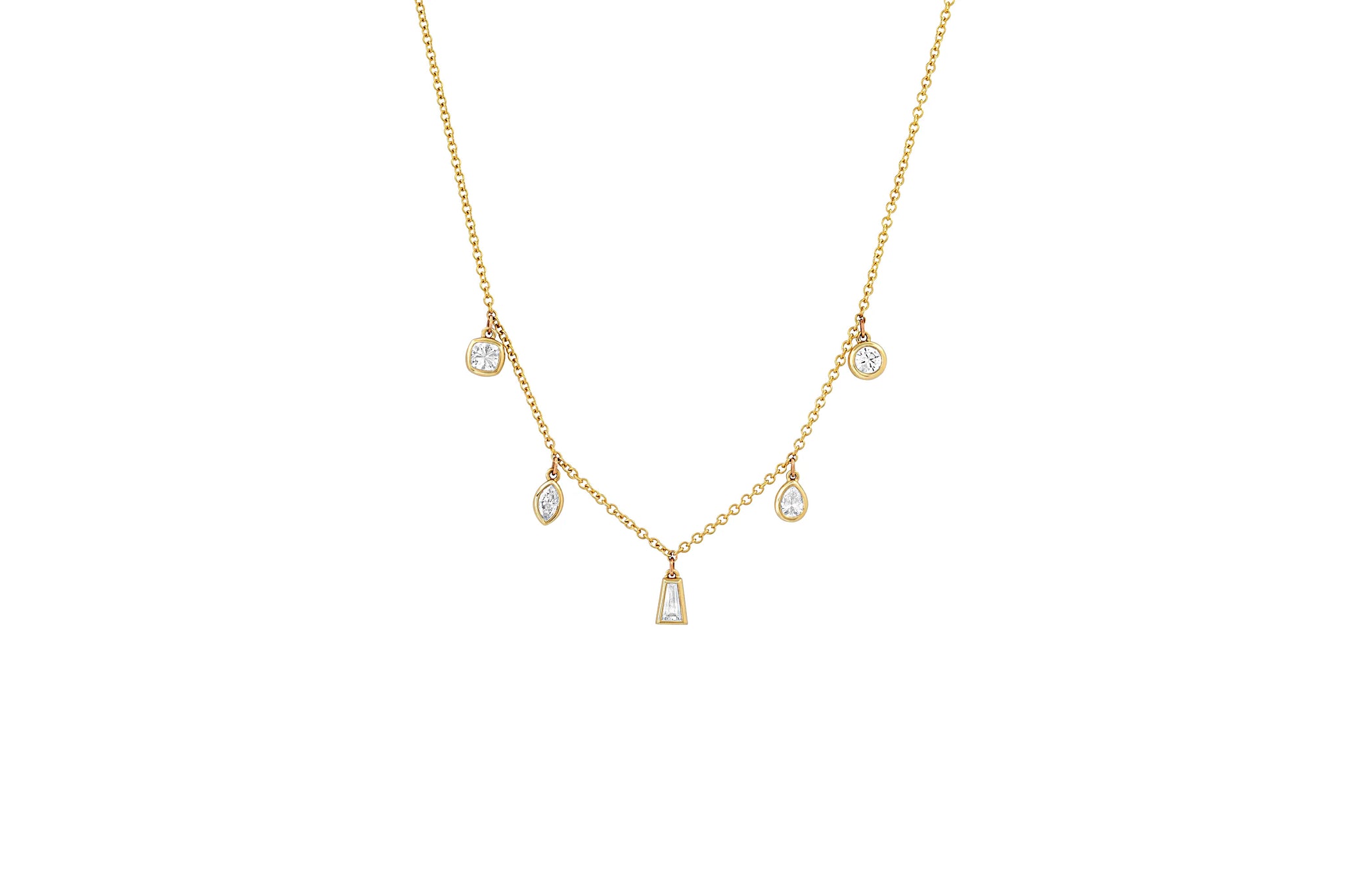 Multi-Diamond Fringe Necklace