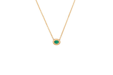 Oval Emerald Cloud Necklace