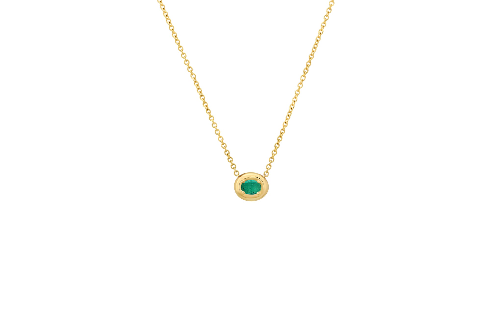 Oval Emerald Cloud Necklace