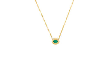 Oval Emerald Cloud Necklace