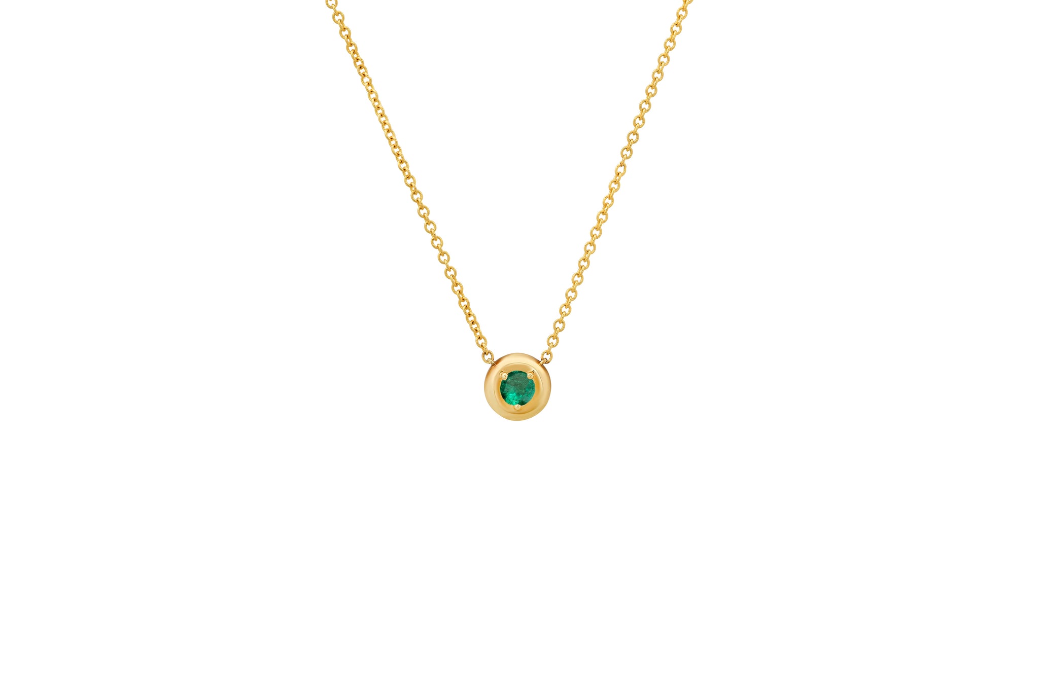 Round Emerald Cloud Necklace