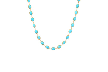 Oval Turquoise Chain Necklace