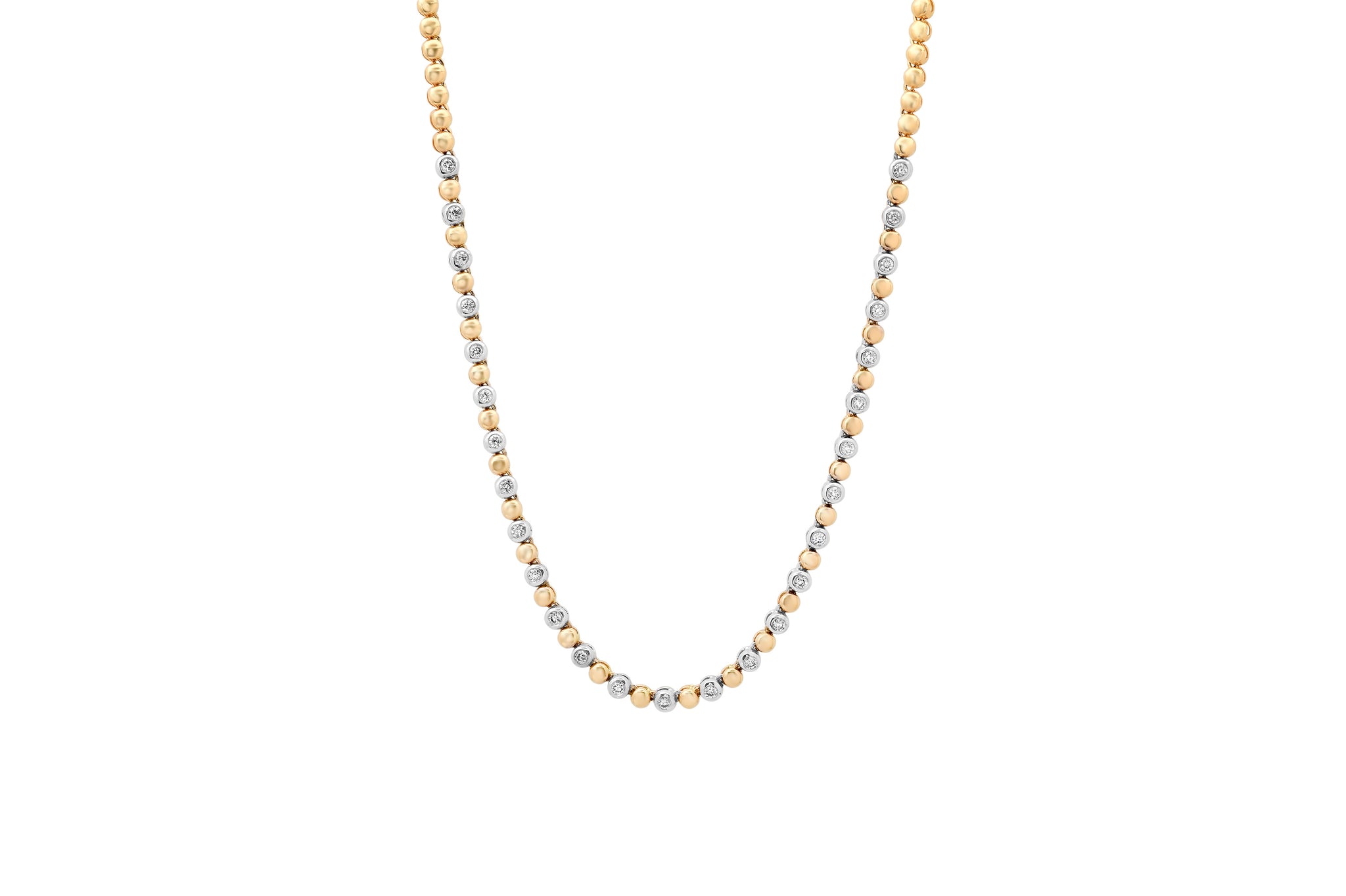 Two-Tone Bezel Tennis Necklace