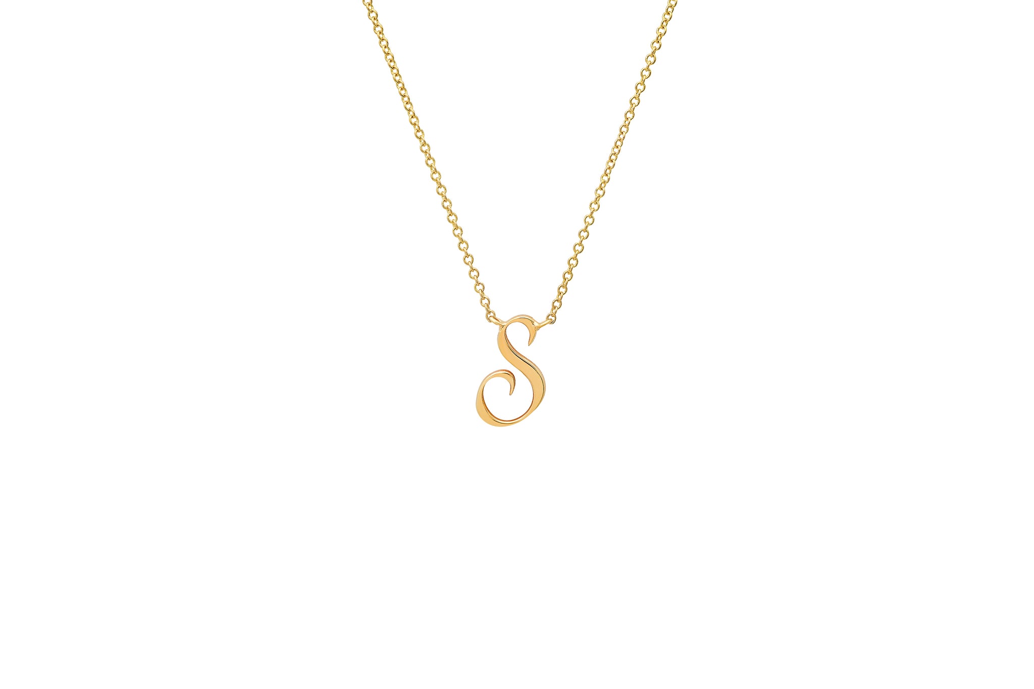 Mini Script Initial Necklace