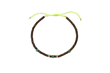 Bronzite and Green Quartz Beaded Necklace