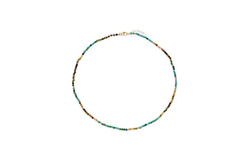 Mixed Turquoise and 14k Gold Beaded Necklace