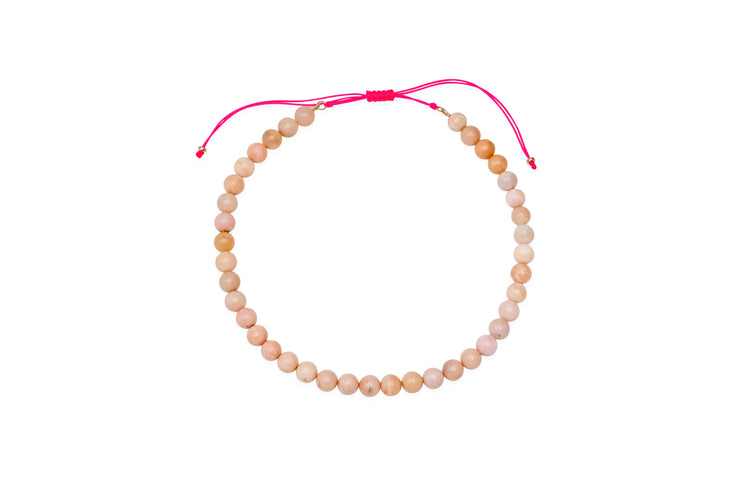 Large Pink Opal Beaded Necklace