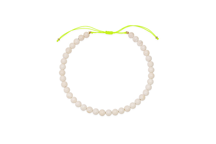 Large White Coral Beaded Necklace