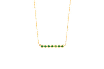 7 Emerald Stone Bar Necklace