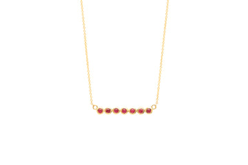 7 Ruby Stone Bar Necklace