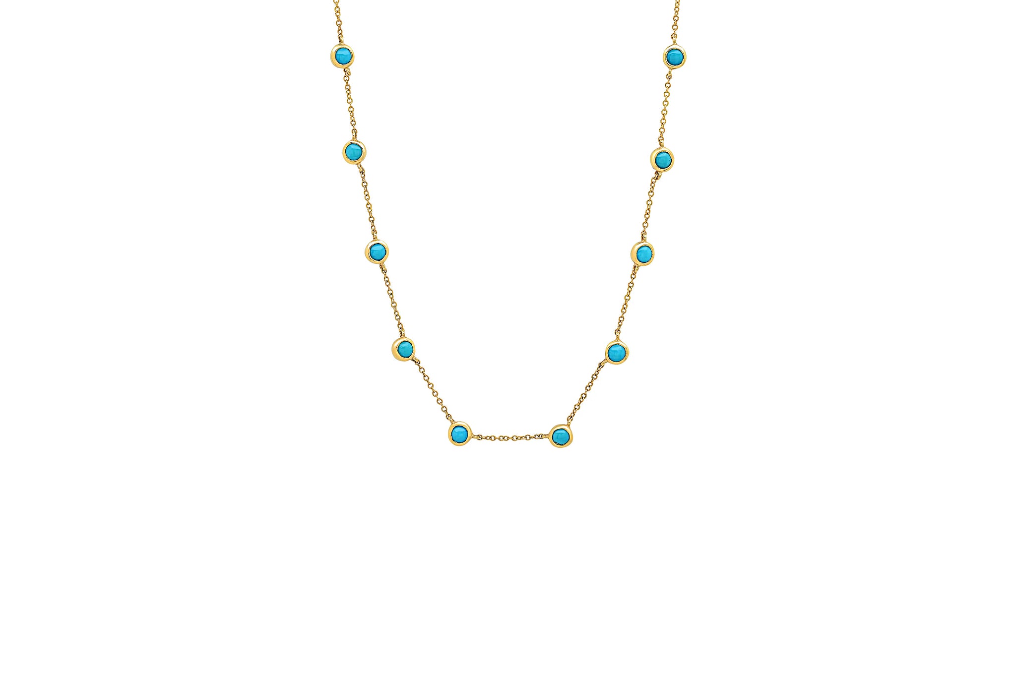 10 Turquoise Bezel Necklace
