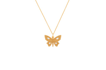 Large Diamond Butterfly Necklace