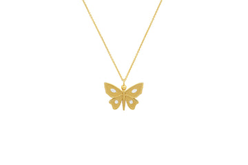 Large Diamond Butterfly Necklace