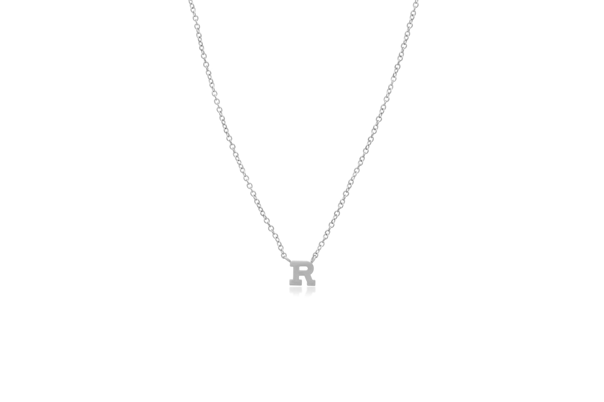 Small "R" Block Initial Necklace