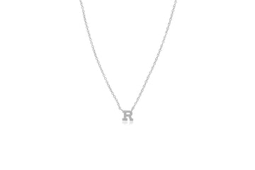 Small "R" Block Initial Necklace