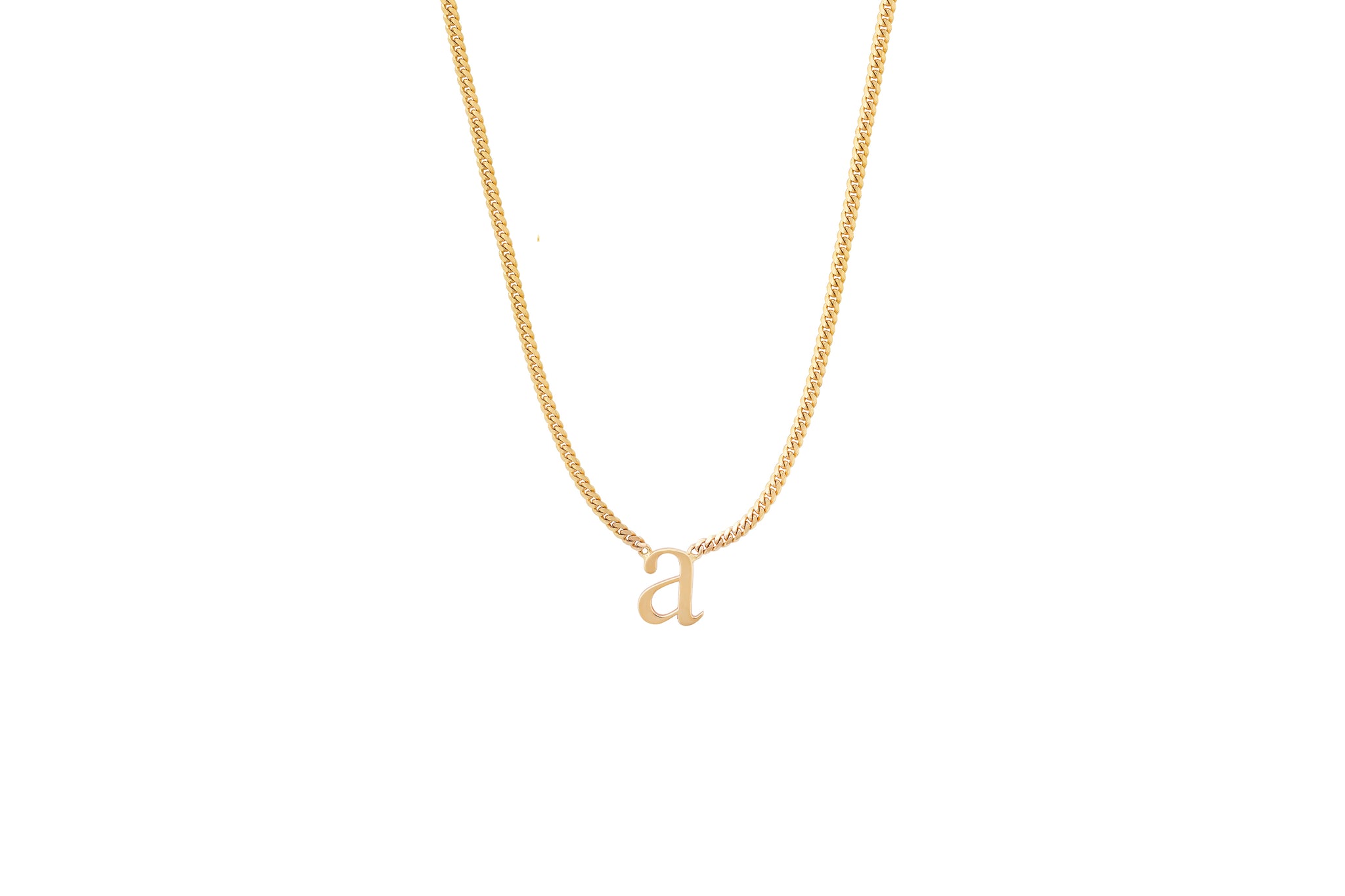 "a" Lowercase Roman Times Initial Necklace