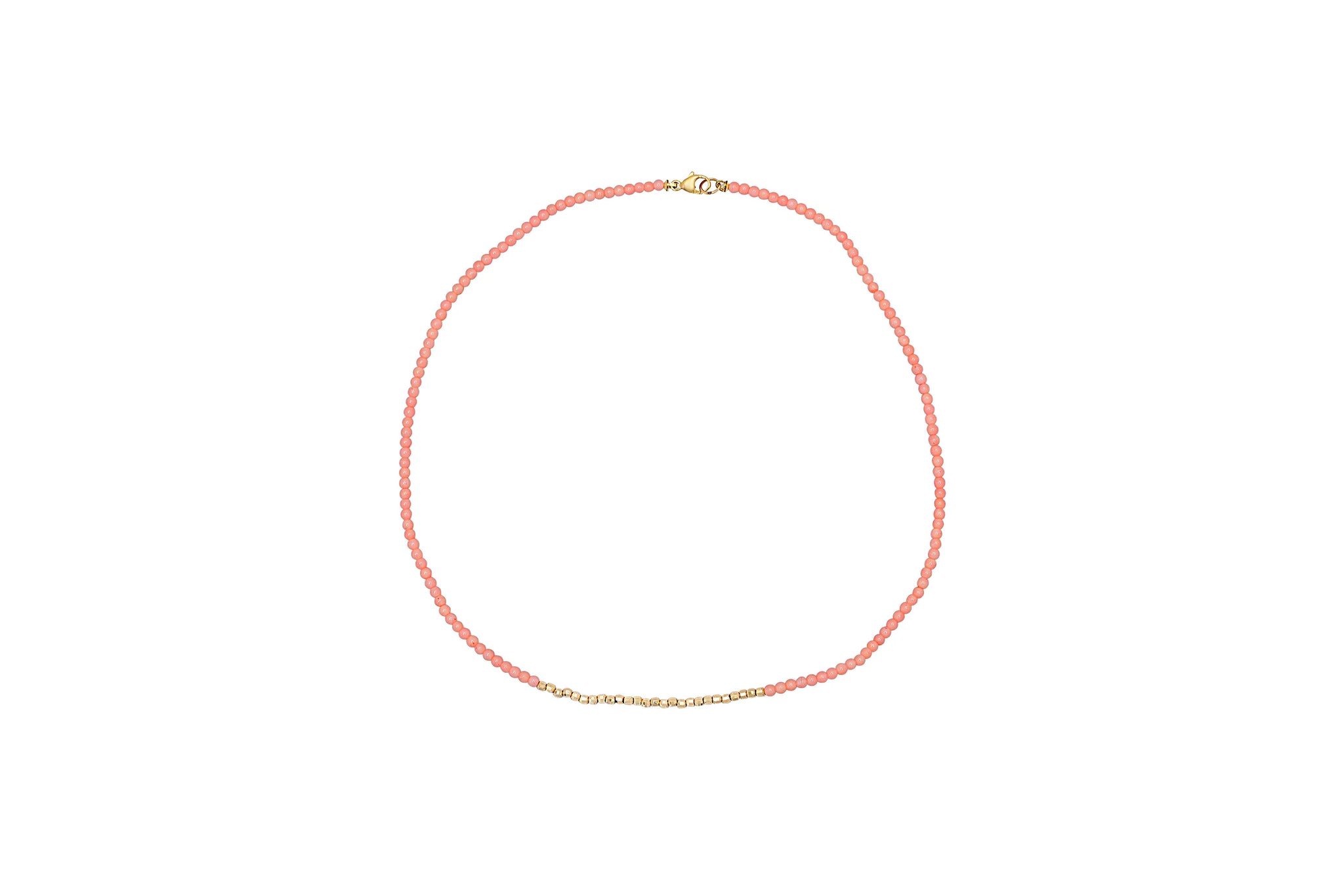 Coral Necklace with Gold Beads