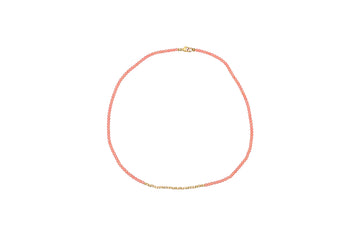 Coral Necklace with Gold Beads