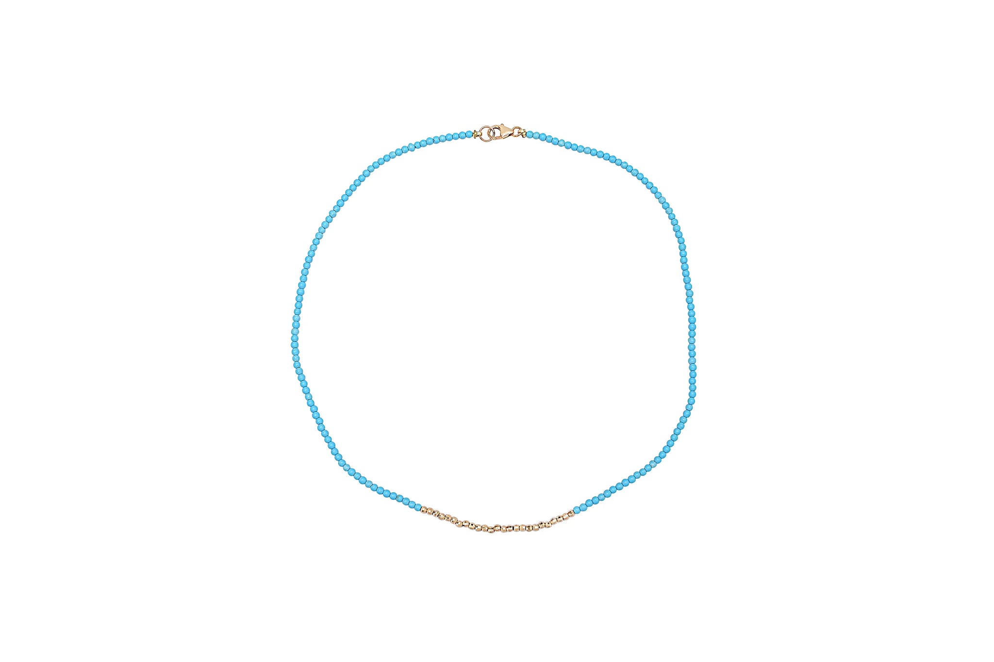Turquoise Necklace with Gold Beads