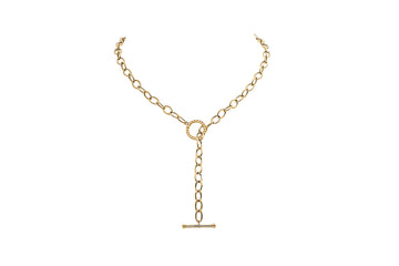 Toggle Link Diamond Lariat Necklace