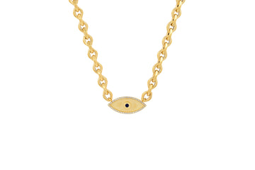 Pavé Diamond & Sapphire Double Protection Necklace