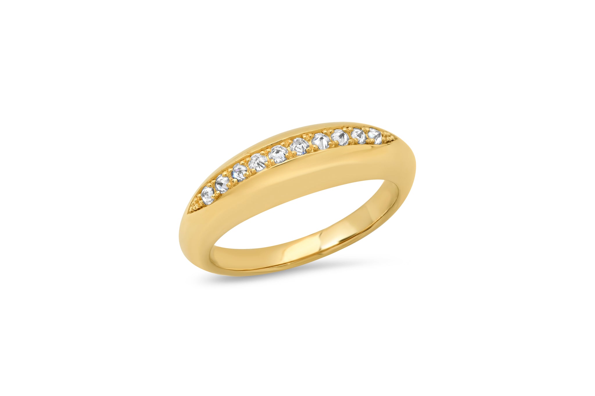 Small Inverted Diamond Domed Ring