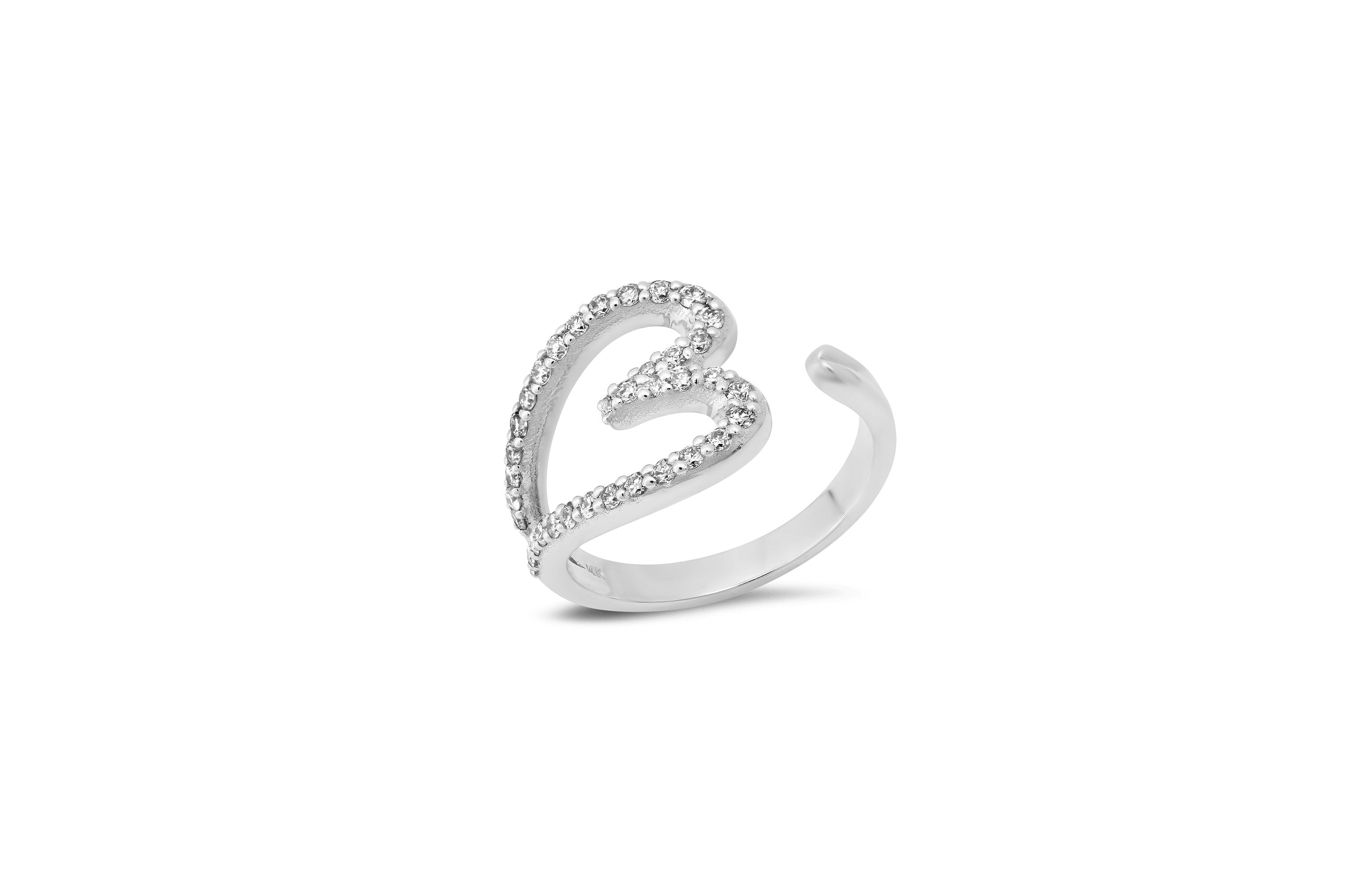 Diamond Open Heart Ring