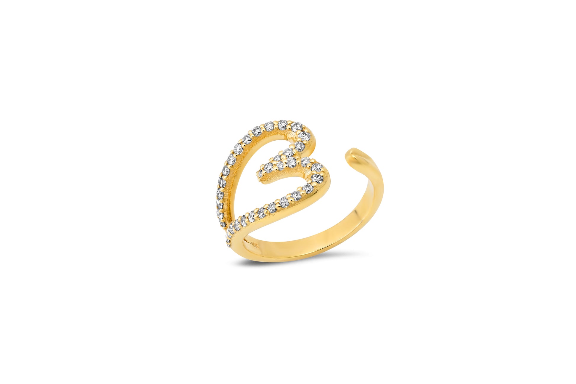 Diamond Open Heart Ring