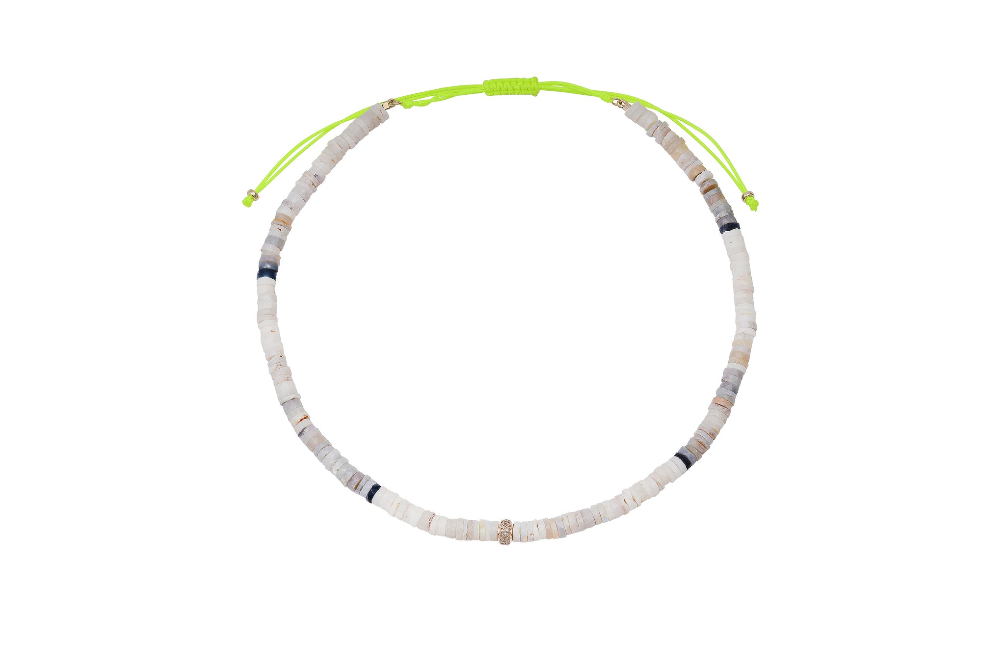 Ombre Opals and 14k Gold and Diamond Beaded Necklace