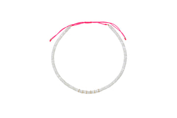 Mother of Pearl and 14k Gold and Diamond Beaded Necklace