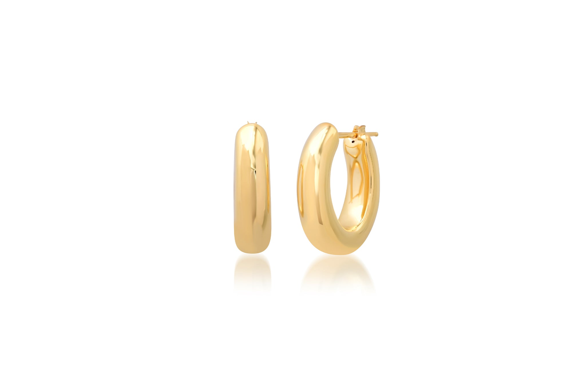 Oval Puff Hoop Earrings