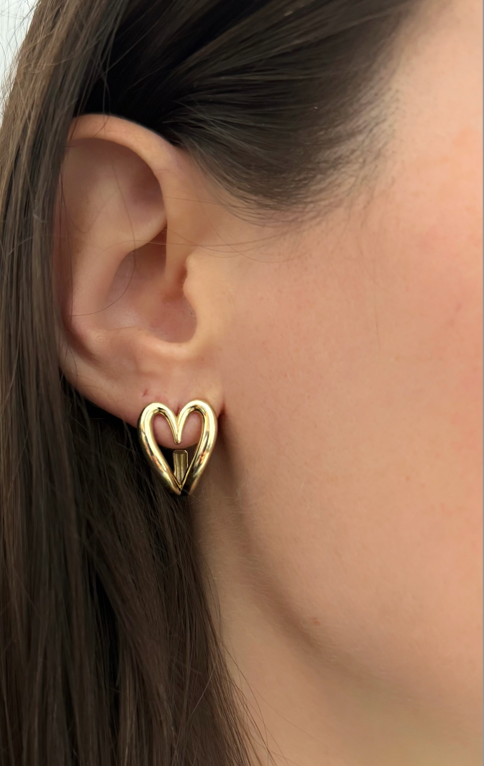 Open Heart Huggie Earrings