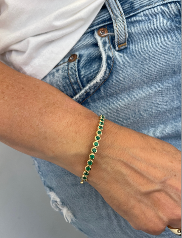 Emerald Cloud Bangle Bracelet