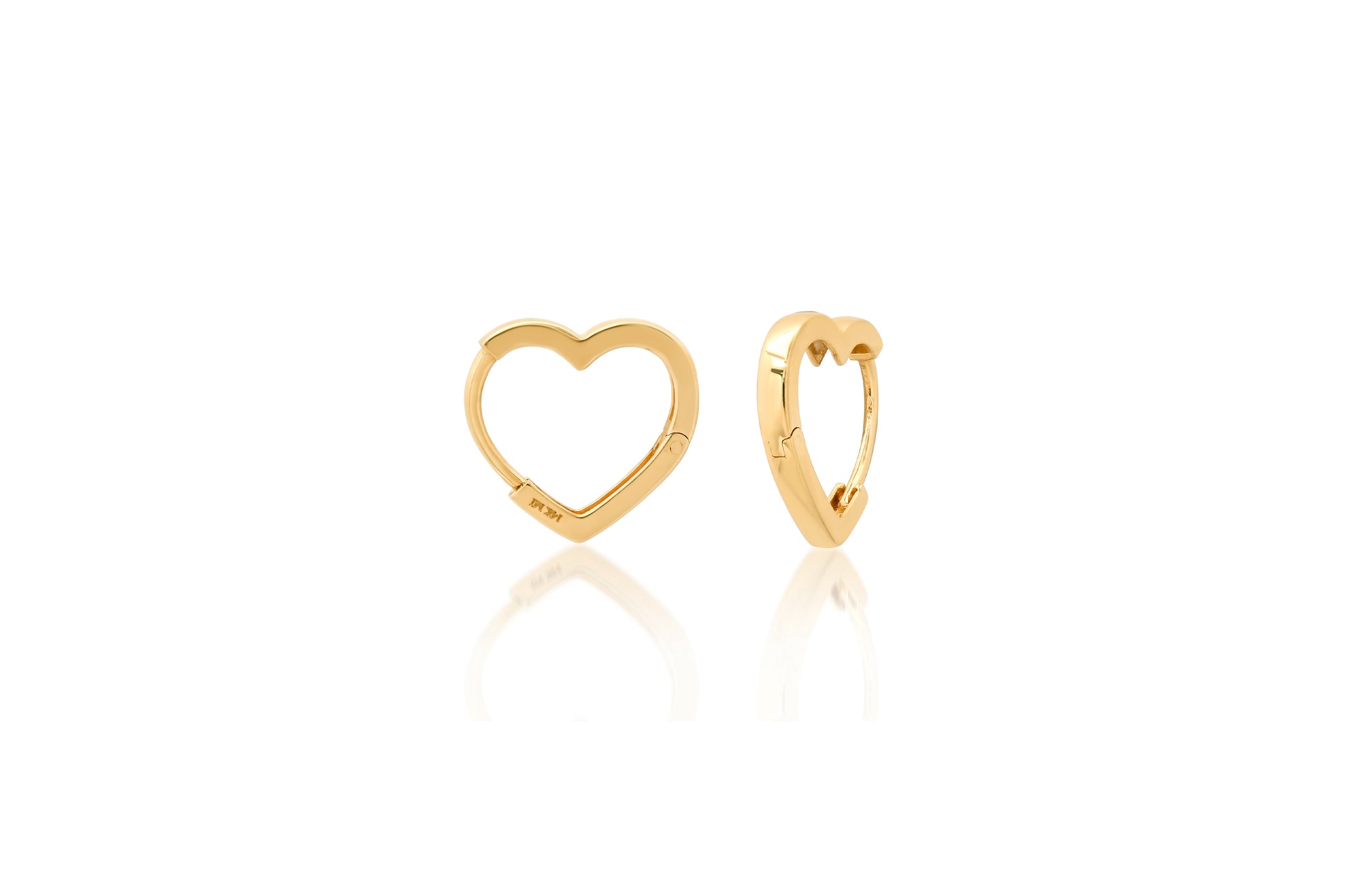 Small Heart Huggie Earrings