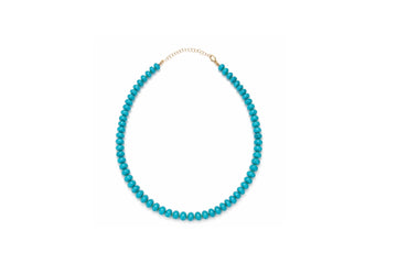 Tie Between Turquoise Beaded Necklace