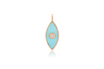 Turquoise Evil Eye Charm with Diamond