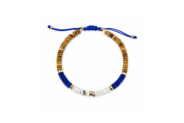 Picture Jasper, Jade, Howlite and 14k Gold Beaded Anklet