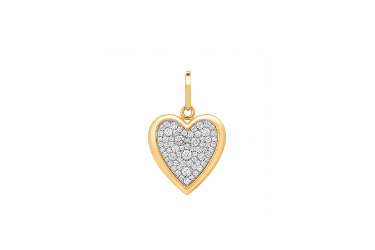 Large Diamond Mixed Pave Heart Charm