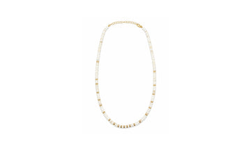 Mini Gemstone and 14k Gold Beaded Necklace