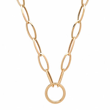 Mini Jumbo Link with Diamond Charm Ring