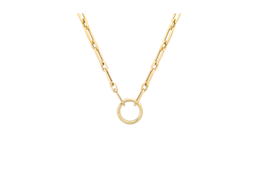 The Golden Link Necklace with Charm Ring