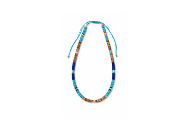 Picture Jasper, Turquoise, Jade, and 14k Gold Beaded Necklace