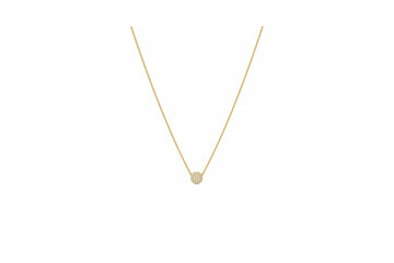 Mixed Diamond Round Pave Necklace