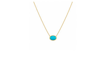 Solitaire Oval Turquoise Neckalce