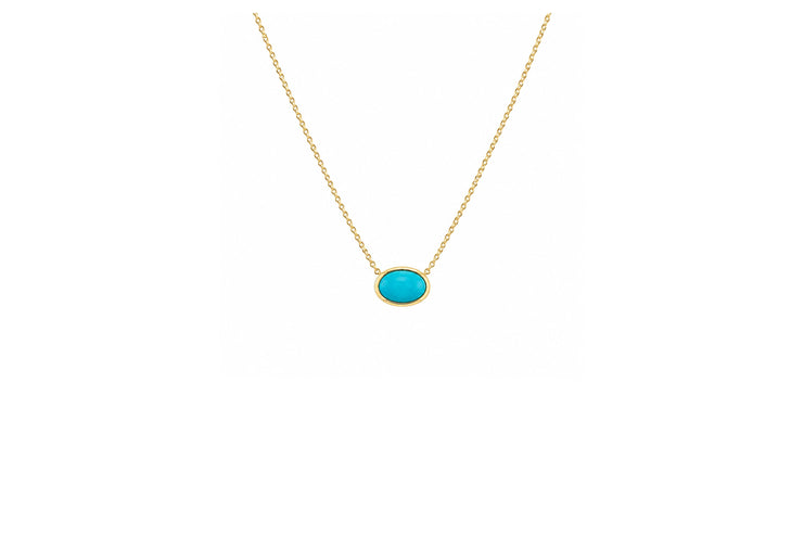 Solitaire Oval Turquoise Neckalce