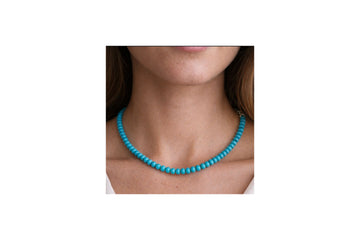 Tie Between Turquoise Beaded Necklace