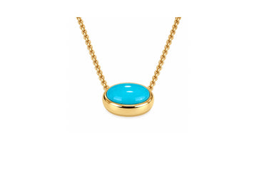 Solitaire Oval Turquoise Neckalce