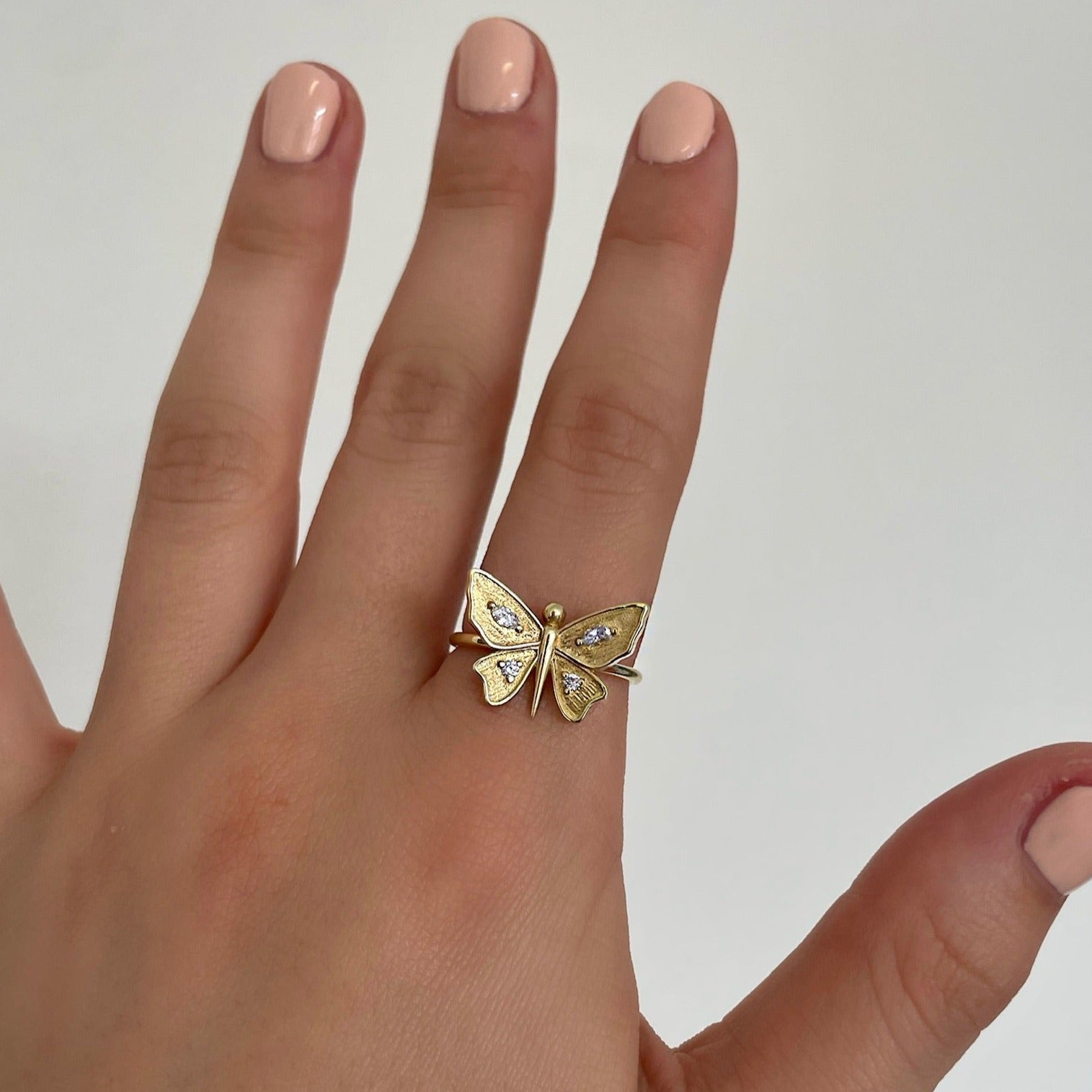 tiny butterfly ring mau_Jewelry12～14号 tiny butterfly ring mau_Jewelry12～14号 1/2 Ct Diamond Double